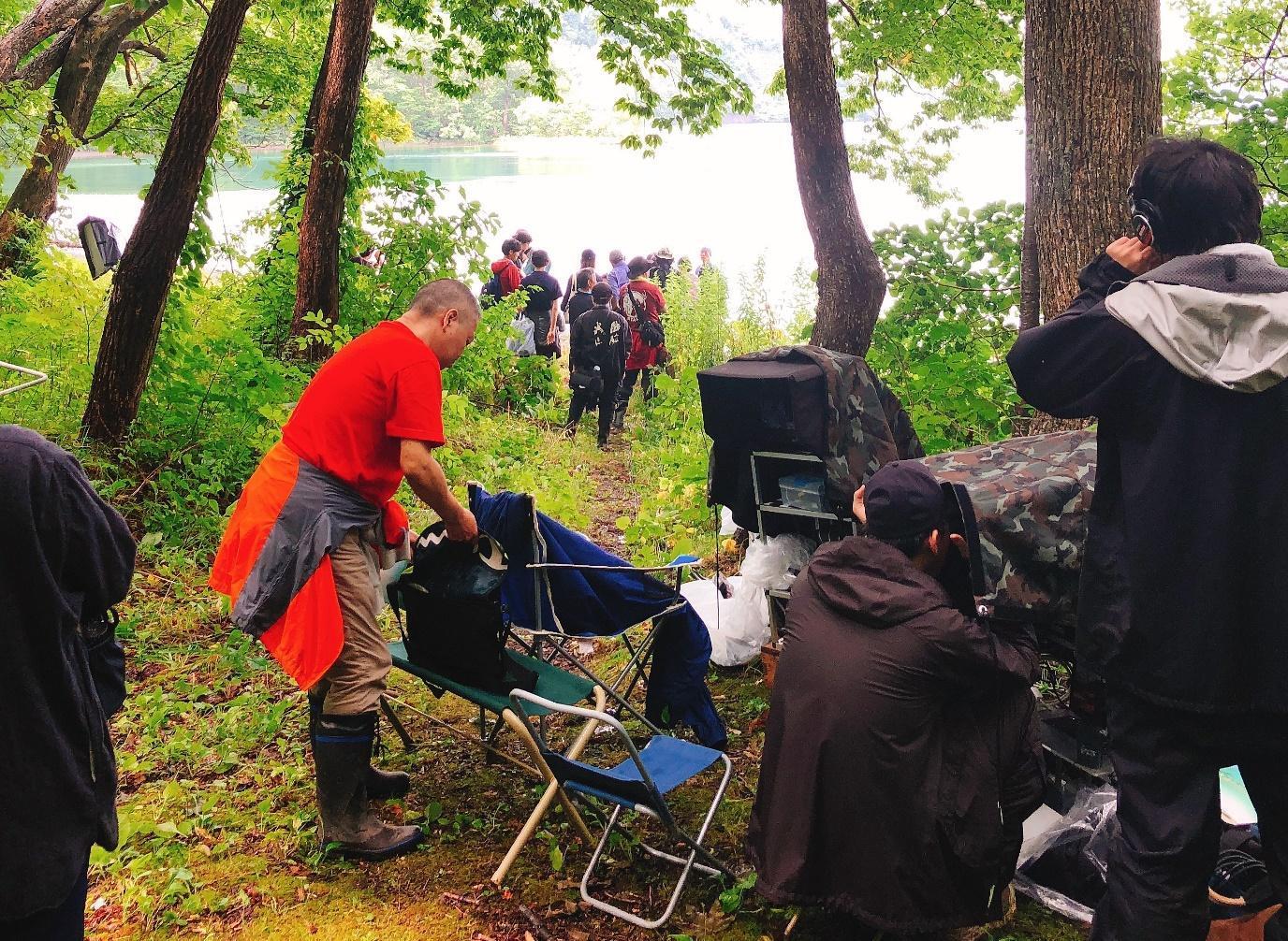 ロケに帯同したNHKドラマ「永遠のニシパ」の現場の様子