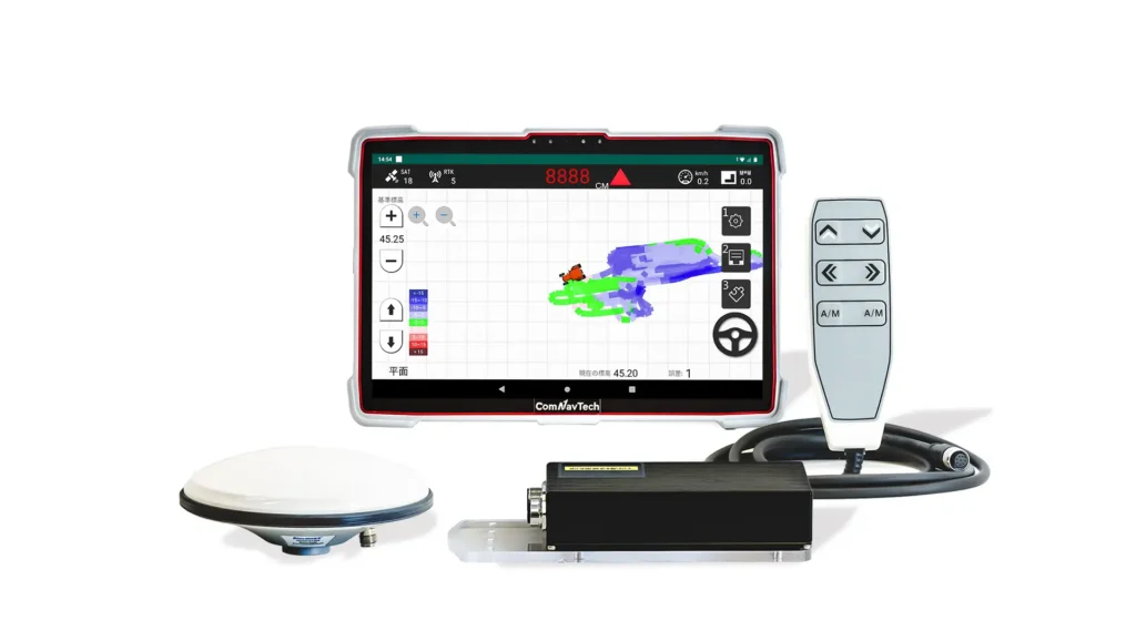 スマート農業機器を提供する株式会社HOSACが、レーザー発光器の要らないGNSSレベラーとラジコン草刈機を新発売！！