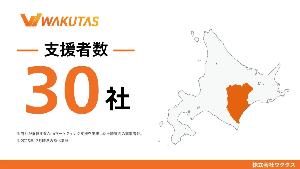 Webマーケティング会社ワクタス、北海道十勝の支援事業者数30社を突破
